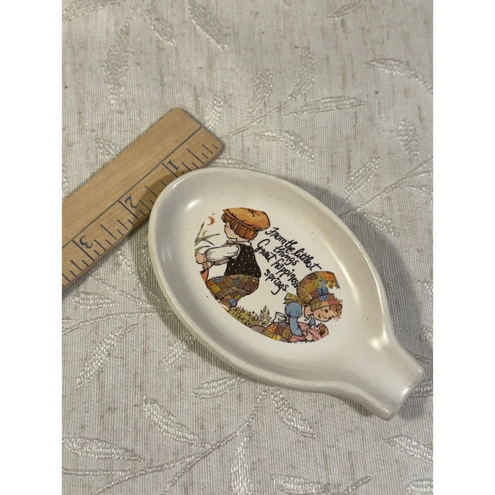 Vintage McCoy Pottery Spoon Rest 282 L USA Happiness Springs Ceramic 1970s 1980s